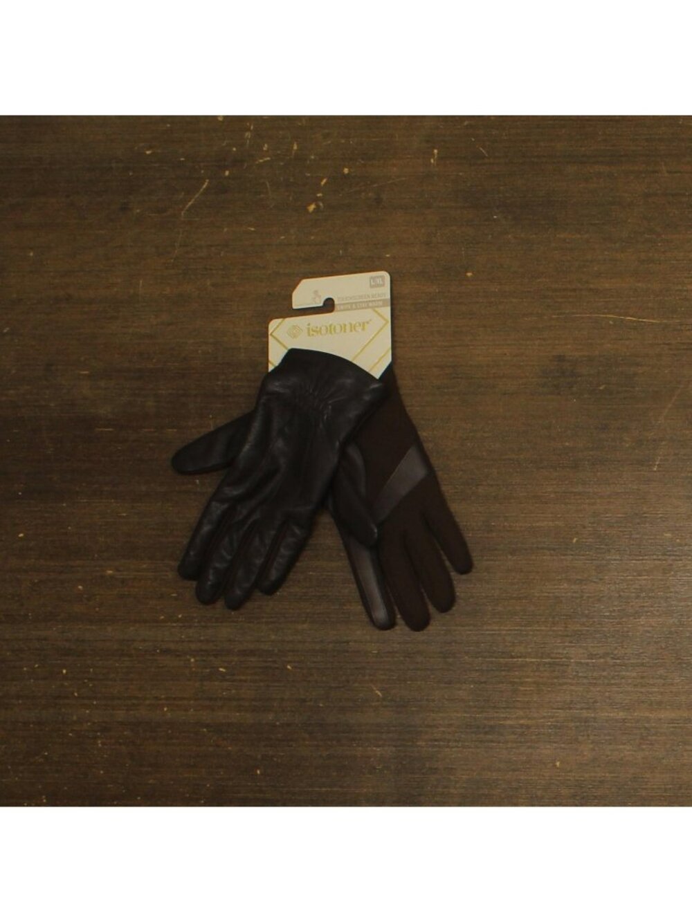 NWT Isotoner Signature Stretch Leather Touchscreen Gloves 430M3 Brown L/XL